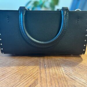 Coach Black Satchel with Silver Studs and Detachable Straps